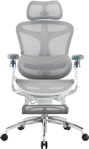 Крісло офісне з підставкою для ніг Sihoo DORO C300 Pro Mesh White with footrest
