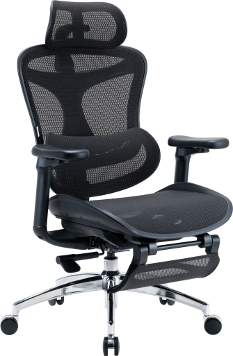 Крісло офісне з підставкою для ніг Sihoo DORO C300L Mesh Black with footrest