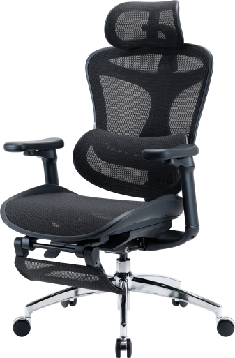 Крісло офісне з підставкою для ніг Sihoo DORO C300L Mesh Black with footrest