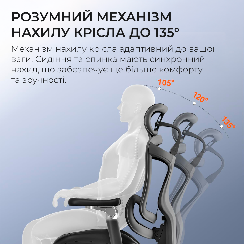 Крісло офісне з підставкою для ніг Sihoo DORO C300 Pro Mesh Black with footrest