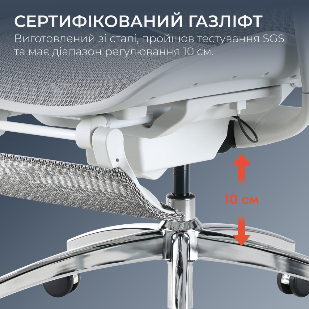 Крісло офісне з підставкою для ніг Sihoo DORO C300 Pro Mesh White with footrest