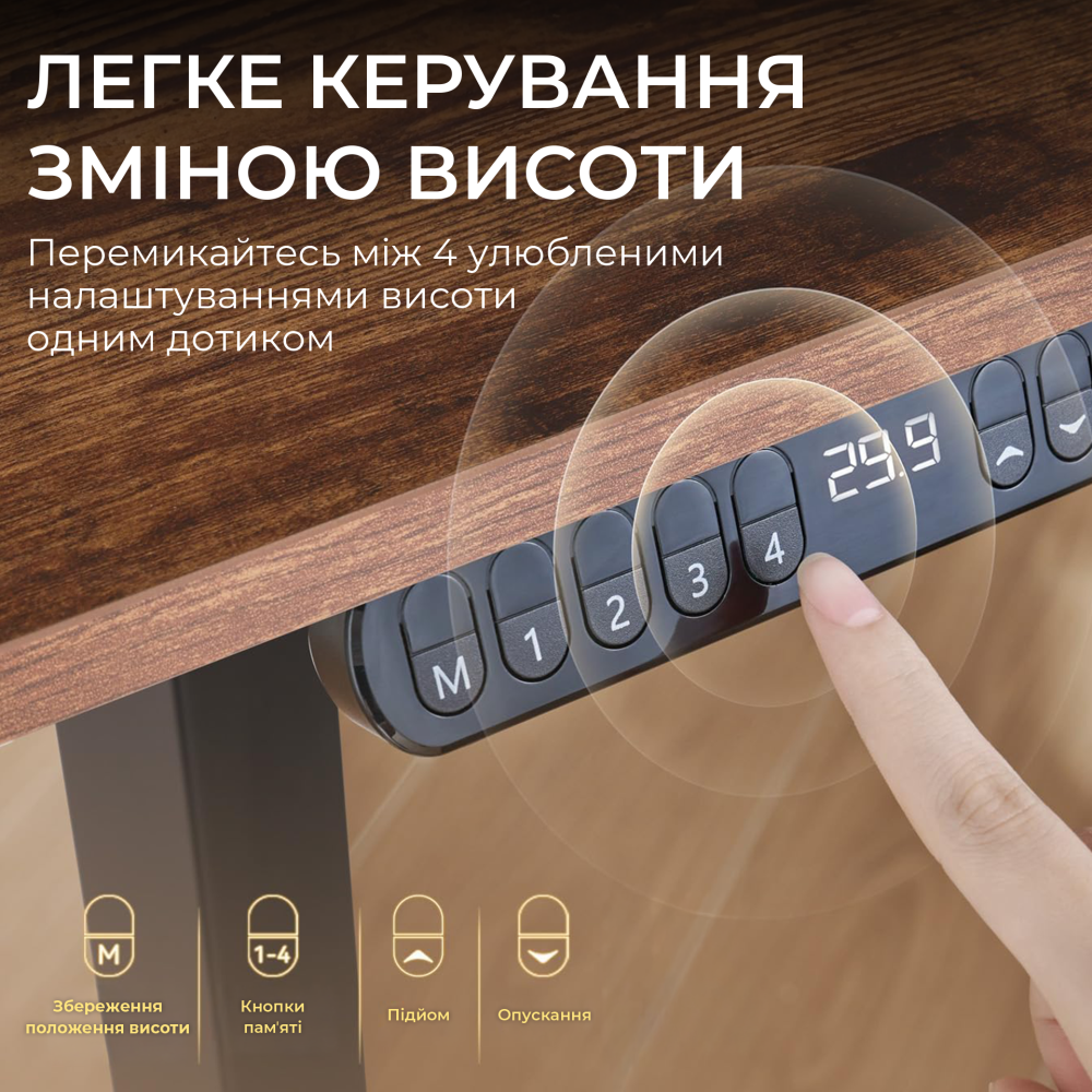Комп’ютерний стіл з електрорегулюванням висоти Sihoo D03 1.4m Walnut/Black