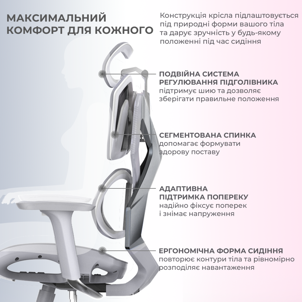 Крісло геймерське Sihoo Xallking X5C Mesh Grey